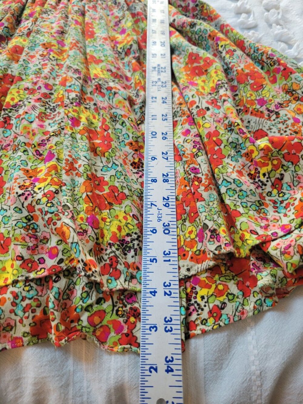 Vintage Moda International Vibrant Floral Rayon Mini Dress Empire Waist Size 4 - Picture 6 of 8